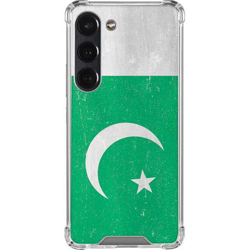 Pakistan Flag Distressed Galaxy S23 Clear Case